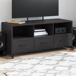 Mueble de TV acero negro 100,5x39x43,5 cm