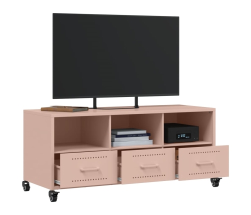 Mueble para TV acero laminado en frío rosa 100,5x39x43,5 cm