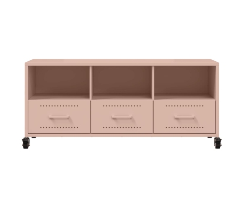 Mueble para TV acero laminado en frío rosa 100,5x39x43,5 cm