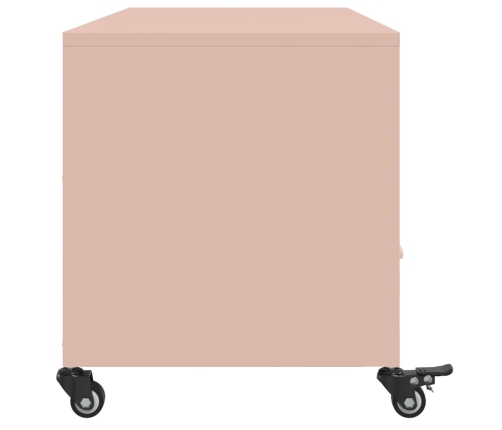 Mueble para TV acero laminado en frío rosa 100,5x39x43,5 cm