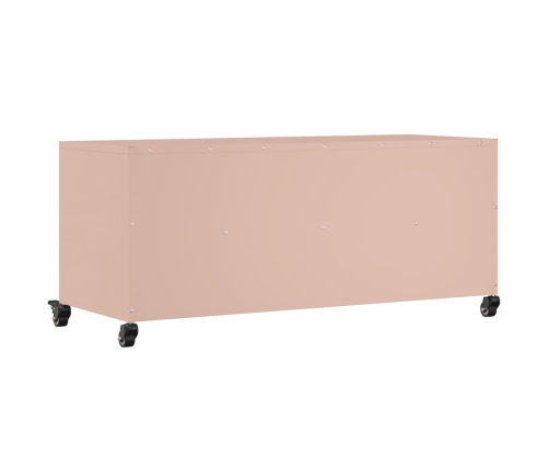 Mueble para TV acero laminado en frío rosa 100,5x39x43,5 cm