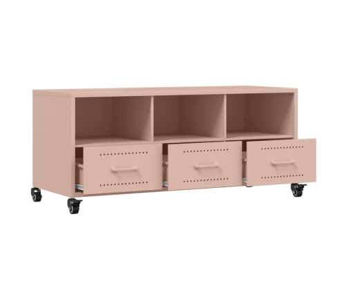 Mueble para TV acero laminado en frío rosa 100,5x39x43,5 cm