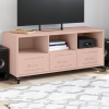 Mueble para TV acero laminado en frío rosa 100,5x39x43,5 cm