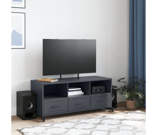 Mueble de TV acero gris antracita 100,5x39x43,5 cm