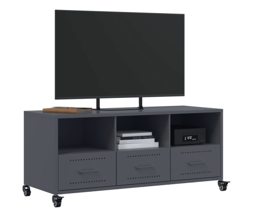 Mueble de TV acero gris antracita 100,5x39x43,5 cm