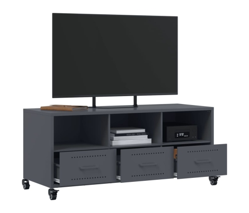 Mueble de TV acero gris antracita 100,5x39x43,5 cm