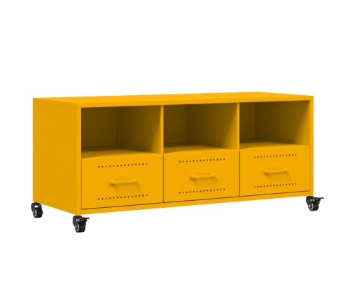 Mueble para TV acero laminado en frío amarillo 100,5x39x43,5 cm