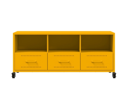 Mueble para TV acero laminado en frío amarillo 100,5x39x43,5 cm