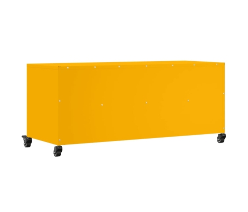 Mueble para TV acero laminado en frío amarillo 100,5x39x43,5 cm