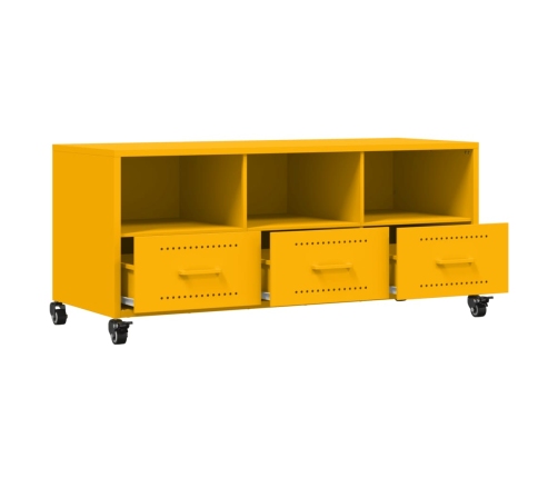 Mueble para TV acero laminado en frío amarillo 100,5x39x43,5 cm