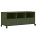 Mueble de TV de acero verde oliva 100,5x39x43,5 cm