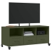 Mueble de TV de acero verde oliva 100,5x39x43,5 cm