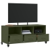 Mueble de TV de acero verde oliva 100,5x39x43,5 cm