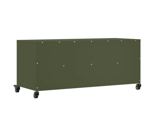 Mueble de TV de acero verde oliva 100,5x39x43,5 cm