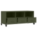 Mueble de TV de acero verde oliva 100,5x39x43,5 cm