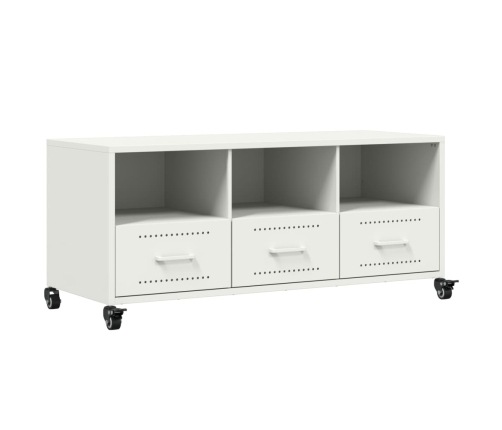 Mueble de TV acero blanco 100,5x39x43,5 cm