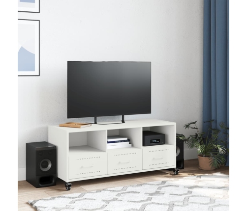 Mueble de TV acero blanco 100,5x39x43,5 cm