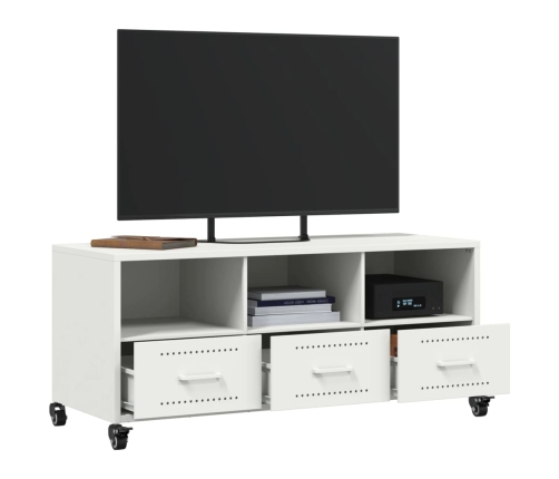 Mueble de TV acero blanco 100,5x39x43,5 cm