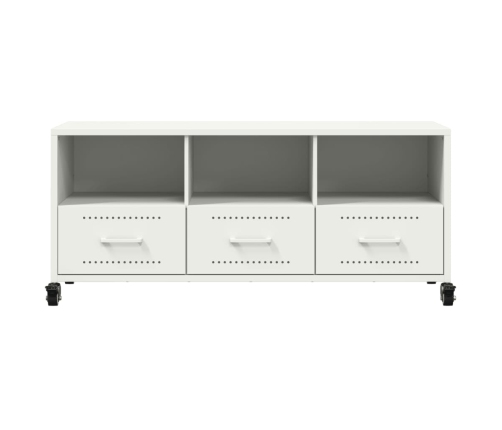 Mueble de TV acero blanco 100,5x39x43,5 cm