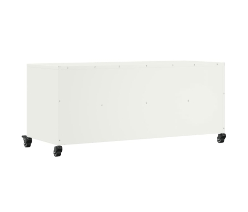 Mueble de TV acero blanco 100,5x39x43,5 cm