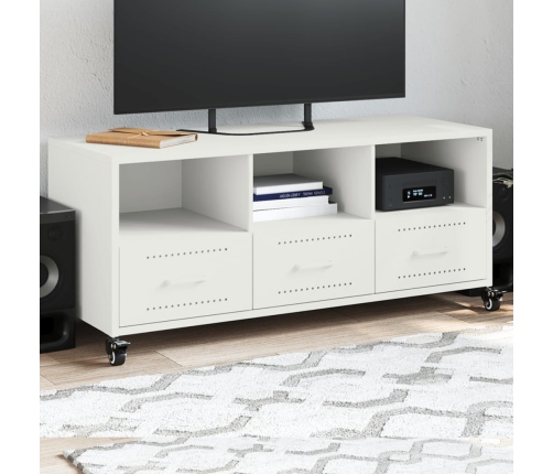 Mueble de TV acero blanco 100,5x39x43,5 cm