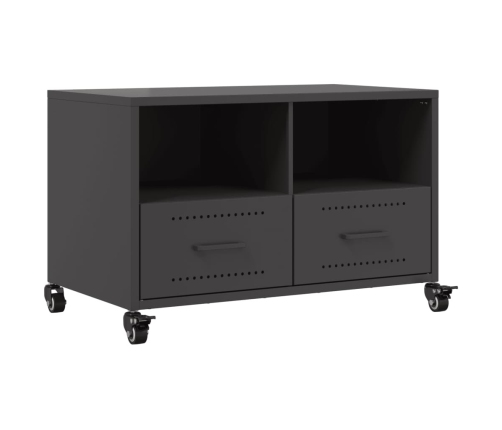 Mueble de TV acero negro 68x39x43,5 cm