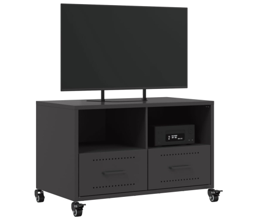 Mueble de TV acero negro 68x39x43,5 cm