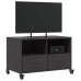 Mueble de TV acero negro 68x39x43,5 cm