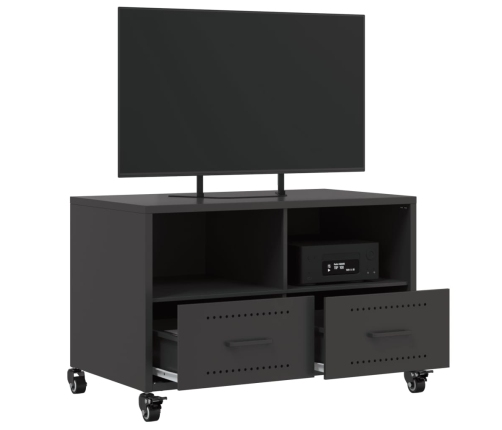 Mueble de TV acero negro 68x39x43,5 cm