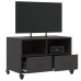 Mueble de TV acero negro 68x39x43,5 cm