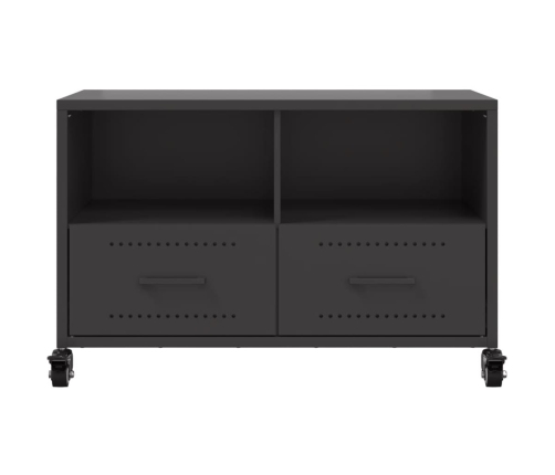 Mueble para TV acero laminado en frío negro 68x39x43,5 cm