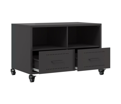 Mueble para TV acero laminado en frío negro 68x39x43,5 cm