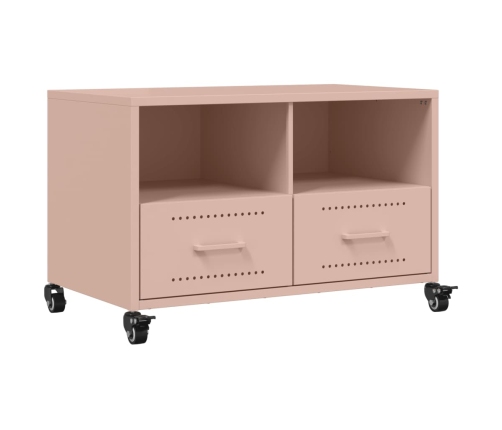 Mueble para TV acero laminado en frío rosa 68x39x43,5 cm