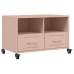 Mueble para TV acero laminado en frío rosa 68x39x43,5 cm