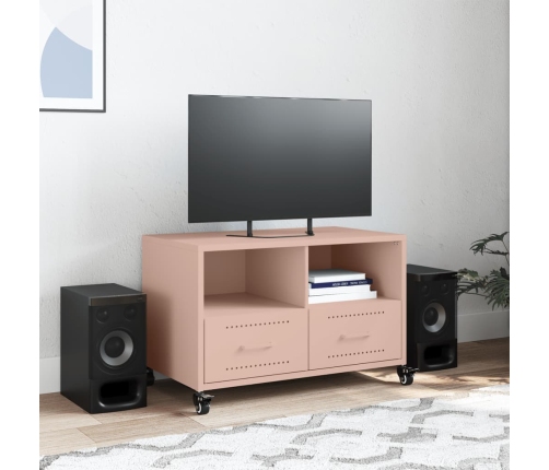 Mueble para TV acero laminado en frío rosa 68x39x43,5 cm