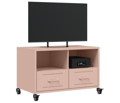 Mueble para TV acero laminado en frío rosa 68x39x43,5 cm