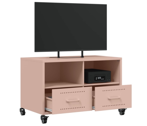 Mueble para TV acero laminado en frío rosa 68x39x43,5 cm