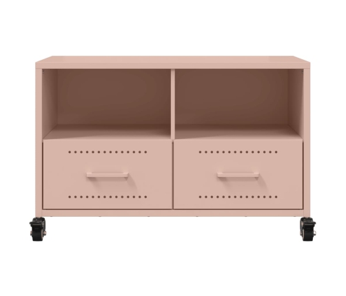 Mueble para TV acero laminado en frío rosa 68x39x43,5 cm