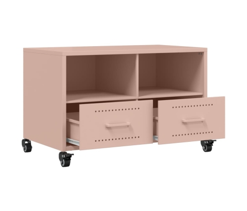 Mueble para TV acero laminado en frío rosa 68x39x43,5 cm