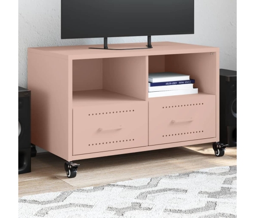 Mueble para TV acero laminado en frío rosa 68x39x43,5 cm