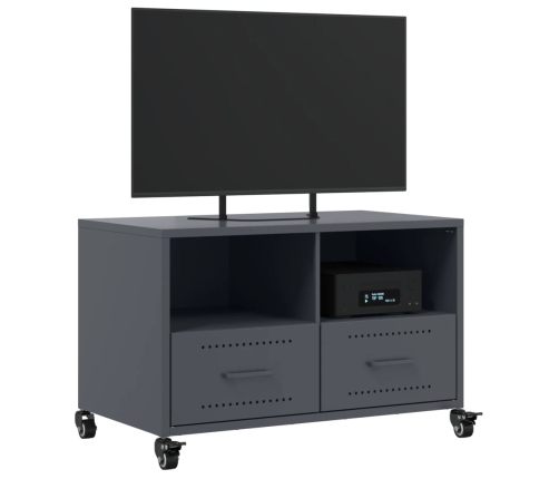 Mueble para TV acero laminado en frío antracita 68x39x43,5 cm