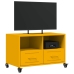 Mueble TV acero laminado en frío amarillo mostaza 68x39x43,5 cm