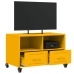 Mueble TV acero laminado en frío amarillo mostaza 68x39x43,5 cm