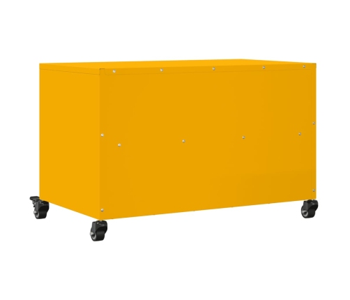 Mueble TV acero laminado en frío amarillo mostaza 68x39x43,5 cm