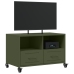 Mueble para TV acero laminado en frío verde oliva 68x39x43,5 cm