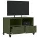 Mueble para TV acero laminado en frío verde oliva 68x39x43,5 cm