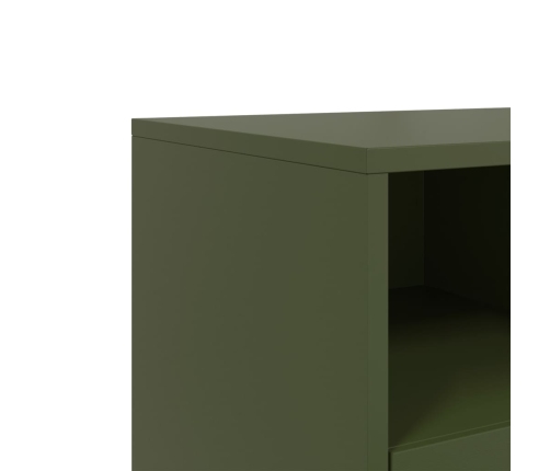 Mueble para TV acero laminado en frío verde oliva 68x39x43,5 cm