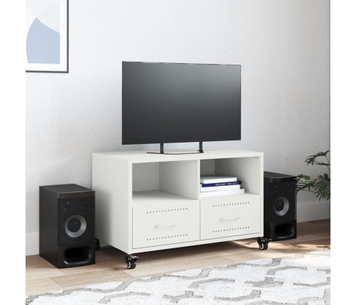 Mueble para TV acero laminado en frío blanco 68x39x43,5 cm