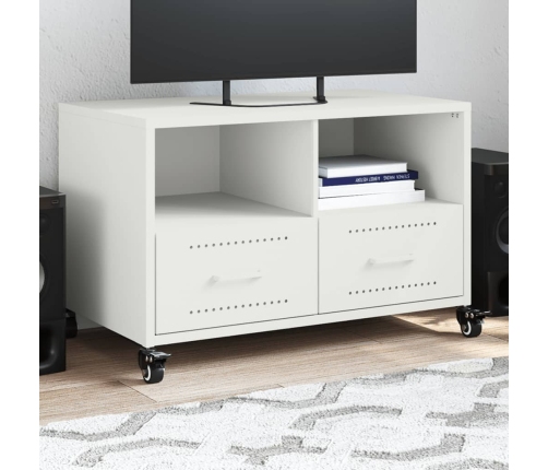 Mueble para TV acero laminado en frío blanco 68x39x43,5 cm