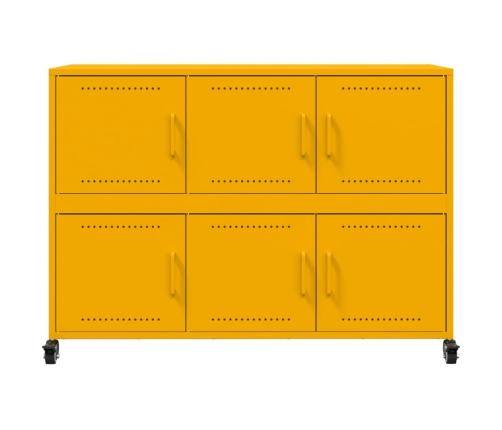 Aparador de acero amarillo mostaza 100,5x39x72 cm